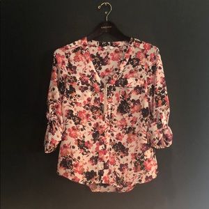WOMENS SIZE S SUMMER BLOUSE WITH ZIPPER